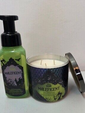 Bath & Body Works: Disney Villains Maleficient 3 Wicks Candle With Foaming Soap